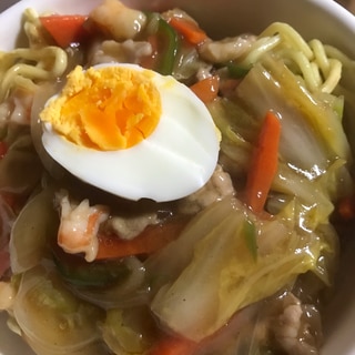 あんかけ焼きそば(ちゃんぽん麺使用)